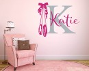Personalized Name and Ballet Dance Shoes wall decal